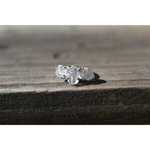 alternative raw diamond engagement rings, raw crystal size 5